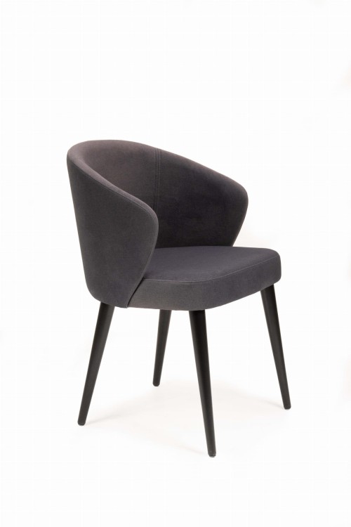 Mirek 5 krzesło tapicerowane szare nogi czarne