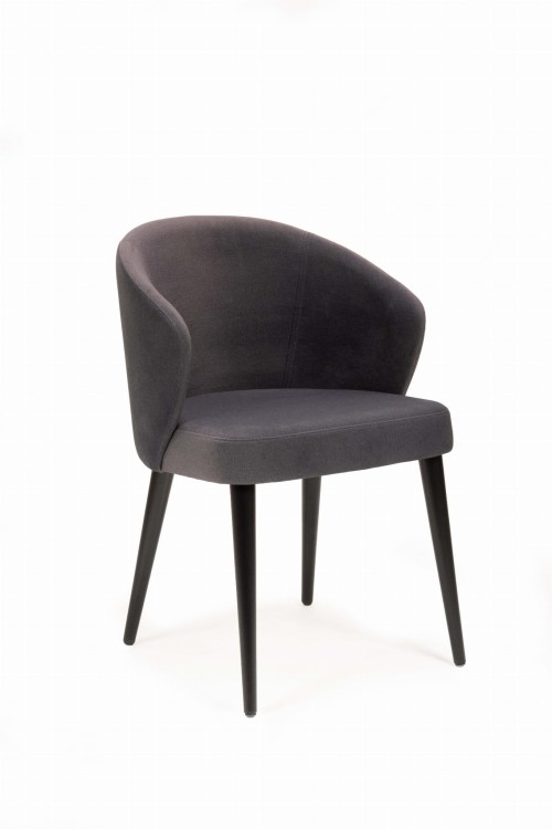 Mirek 5 krzesło tapicerowane szare nogi czarne