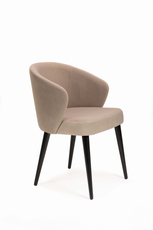 Mirek 5 krzesło tapicerowane beżowe nogi czarne