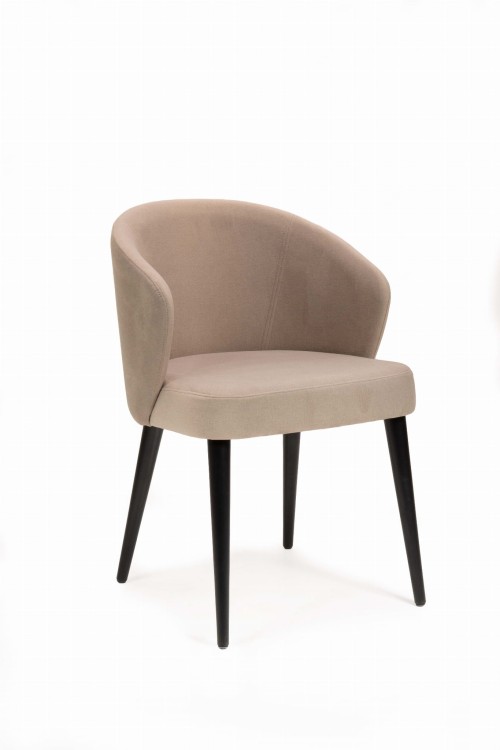 Mirek 5 krzesło tapicerowane beżowe nogi czarne