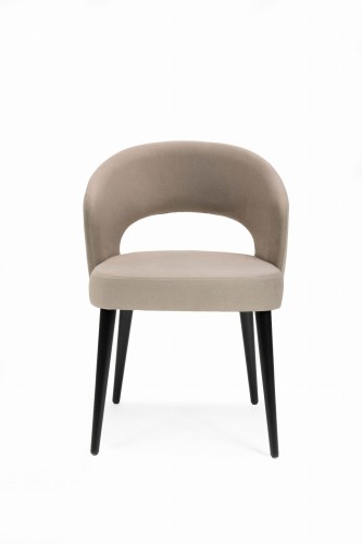 Mirek 6 krzesło tapicerowane beżowe nogi czarne