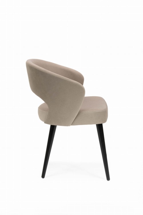 Mirek 6 krzesło tapicerowane beżowe nogi czarne