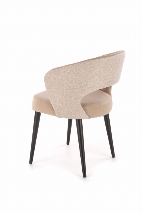Mirek 6 krzesło tapicerowane beżowe nogi czarne