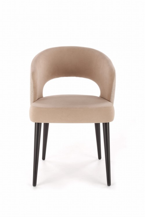 Mirek 6 krzesło tapicerowane beżowe nogi czarne