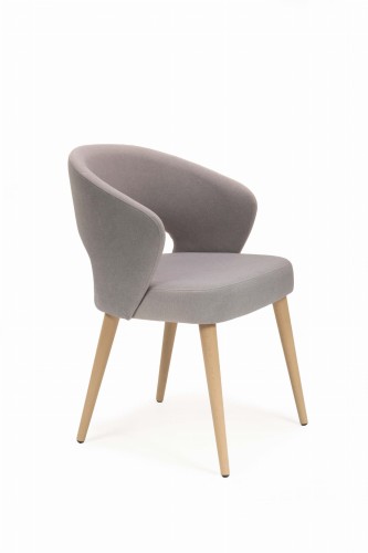 Mirek 6 krzesło tapicerowane szare dąb artisan