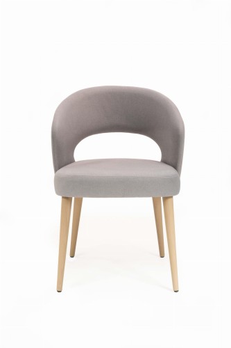 Mirek 6 krzesło tapicerowane szare dąb artisan