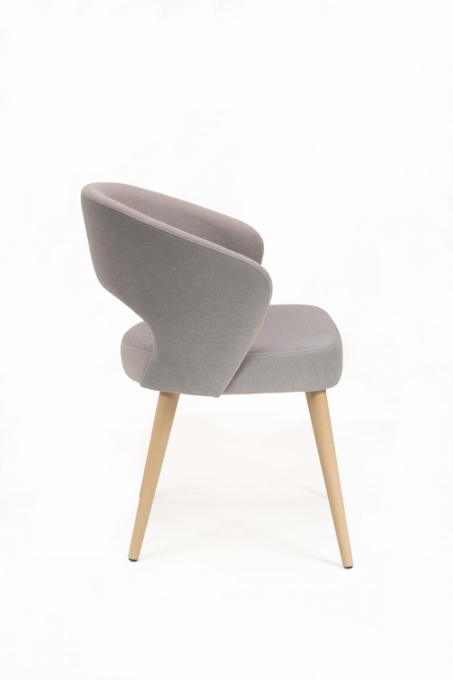 Mirek 6 krzesło tapicerowane szare dąb artisan