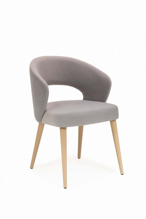 Mirek 6 krzesło tapicerowane szare dąb artisan