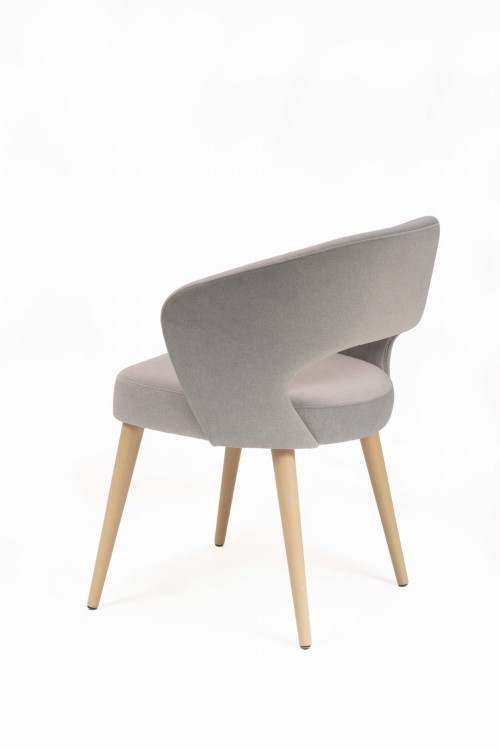 Mirek 6 krzesło tapicerowane szare dąb artisan