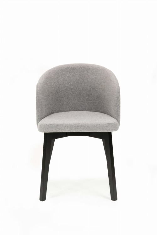 Flavio 2 krzesło tapicerowane szare nogi czarne