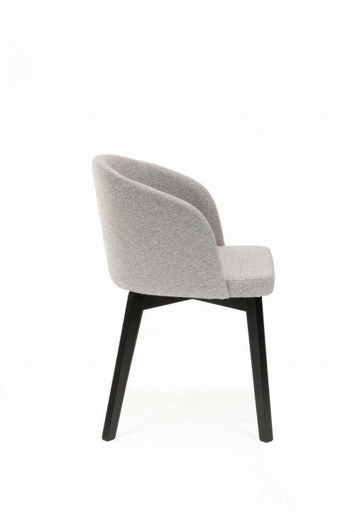 Flavio 2 krzesło tapicerowane szare nogi czarne