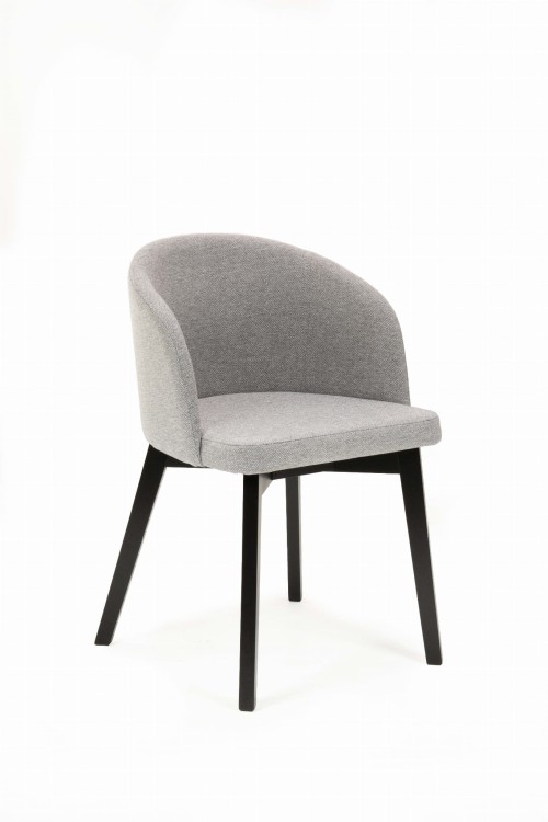 Flavio 2 krzesło tapicerowane szare nogi czarne