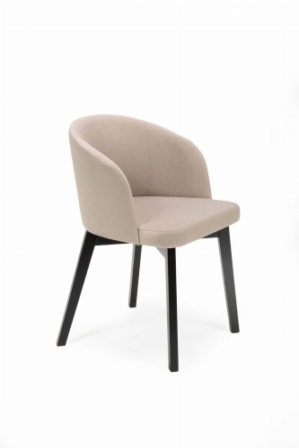 Flavio 2 krzesło tapicerowane bukowe beżowe nogi czarne