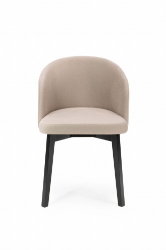 Flavio 2 krzesło tapicerowane bukowe beżowe nogi czarne