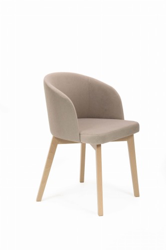 Flavio 2 krzesło tapicerowane beżowe nogi dąb artisan