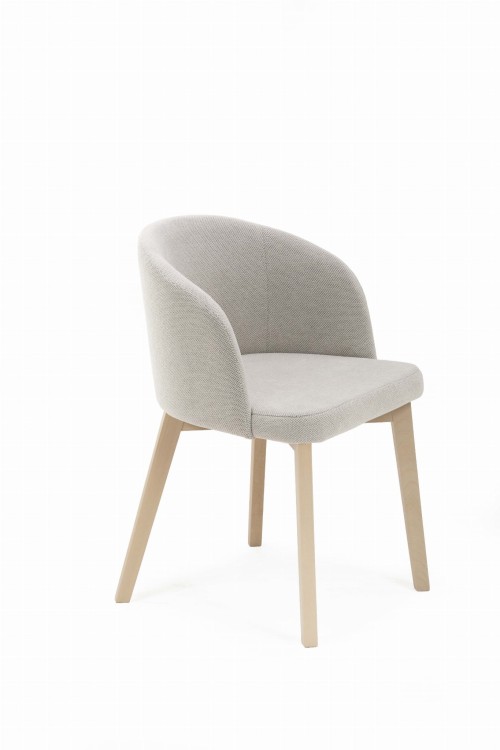 Flavio 2 krzesło tapicerowane szare nogi dąb sonoma