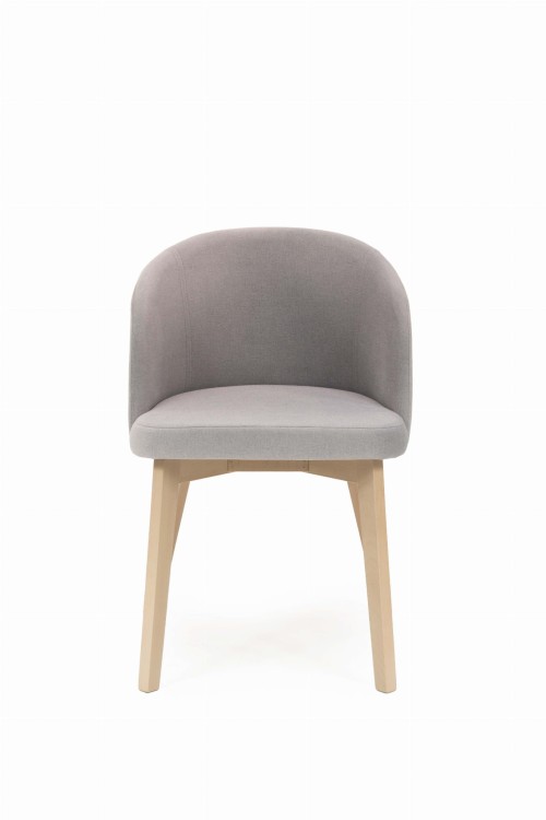 Flavio 2 krzesło tapicerowane bukowe beżowe nogi dąb sonoma