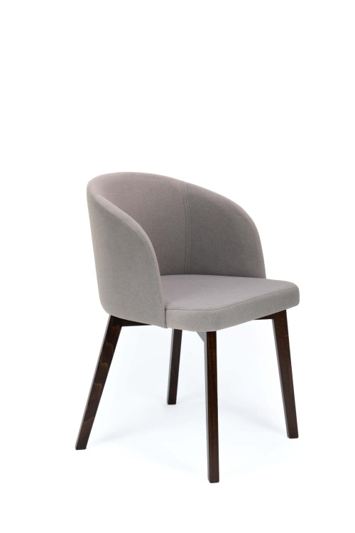Flavio 2 krzesło tapicerowane bukowe szare nogi kolor orzech