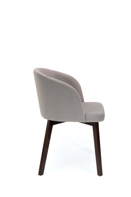 Flavio 2 krzesło tapicerowane bukowe szare nogi kolor orzech