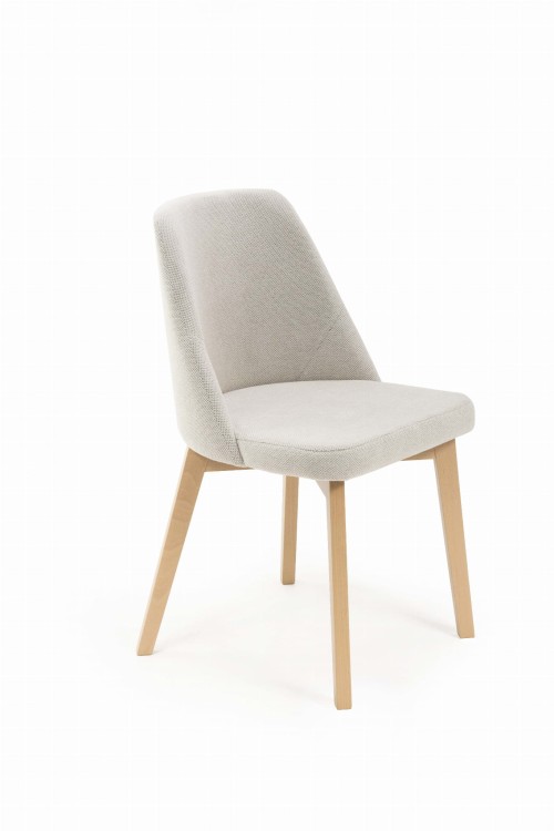 Flavio 1 krzesło tapicerowane szare nogi dąb artisan