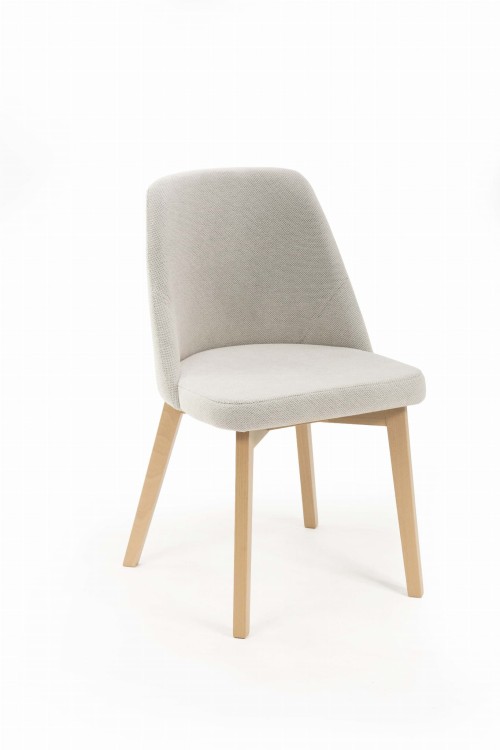 Flavio 1 krzesło tapicerowane szare nogi dąb artisan