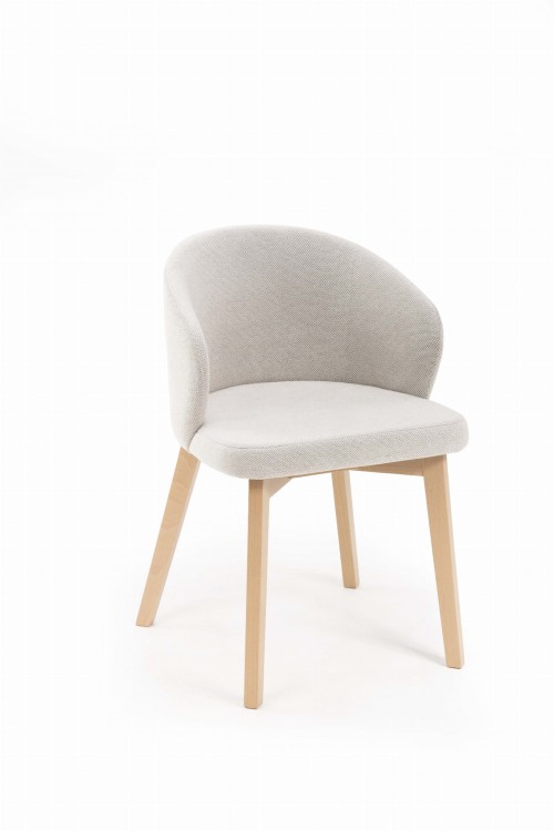 Flavio 5 krzesło tapicerowane szare nogi dąb artisan