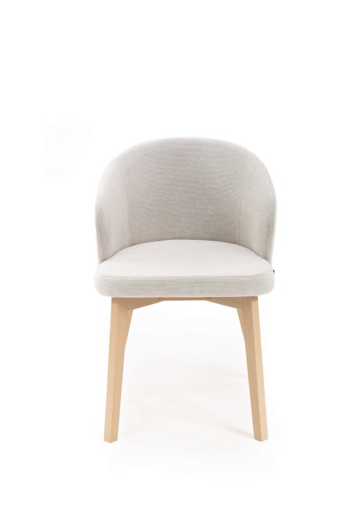 Flavio 5 krzesło tapicerowane szare nogi dąb artisan