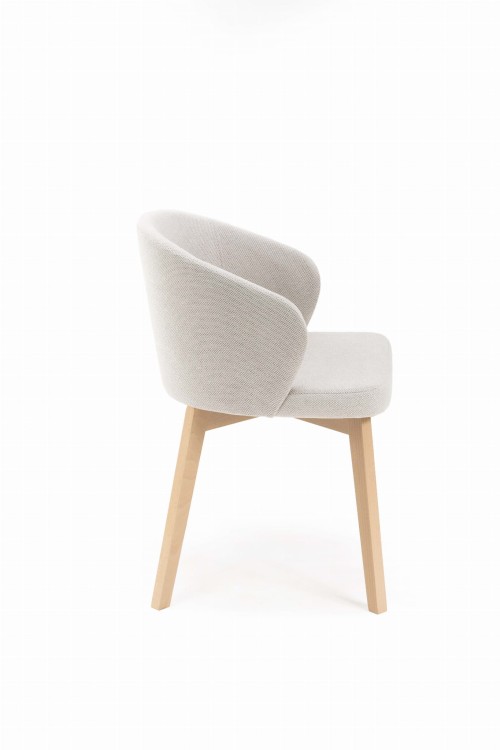 Flavio 5 krzesło tapicerowane szare nogi dąb artisan