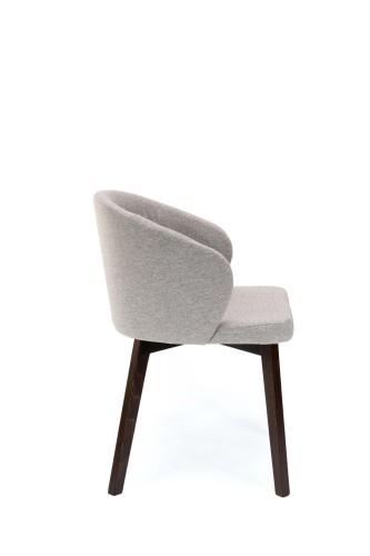 Flavio 5 krzesło tapicerowane szare nogi orzech