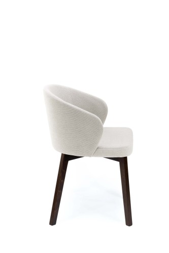 Flavio 5 krzesło tapicerowane szare nogi orzech