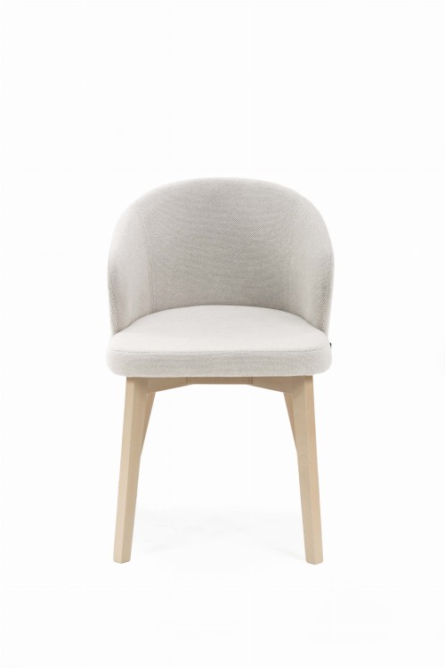 Flavio 5 krzesło tapicerowane szare nogi dąb sonoma