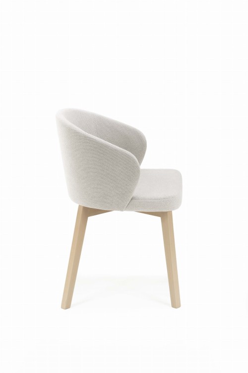 Flavio 5 krzesło tapicerowane szare nogi dąb sonoma