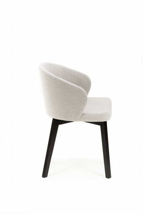 Flavio 5 krzesło tapicerowane szare nogi czarne