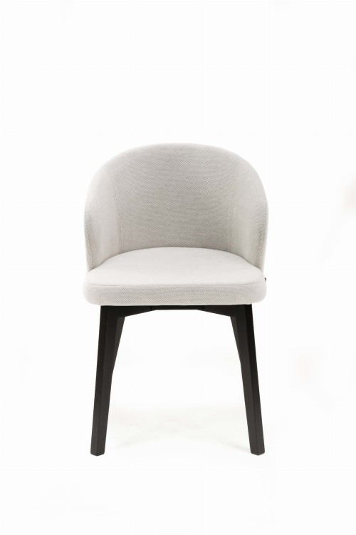 Flavio 5 krzesło tapicerowane szare nogi czarne