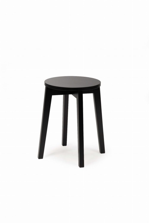 Taboret bukowy  czarny