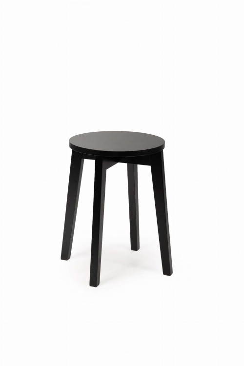 Taboret bukowy  czarny