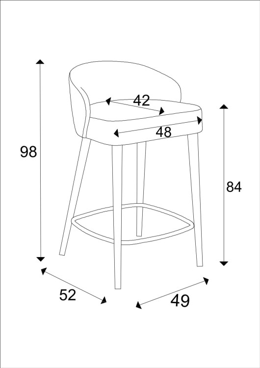 Mirek 5 hoker wysoki tapicerowany tkanina do wyboru nogi czarne