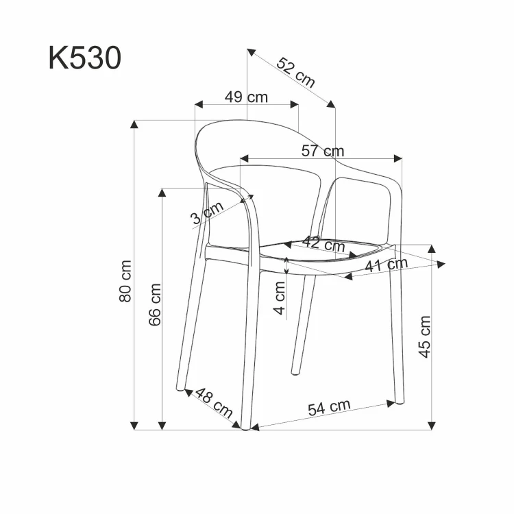 K530 krzesło czarny / naturalny (1p=4szt)